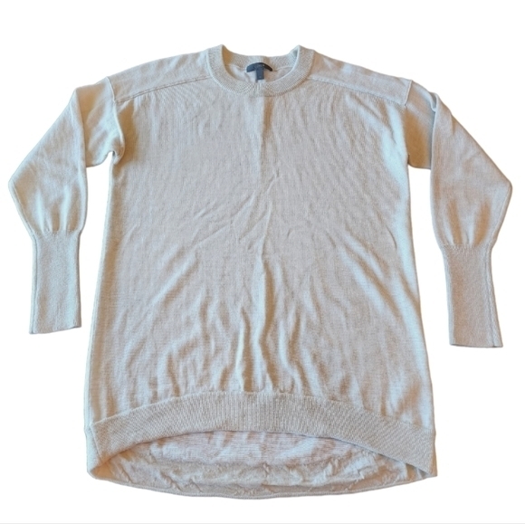 J. Crew Sweaters - J. Crew wool blend light gray silver crewneck high low hem sweater M